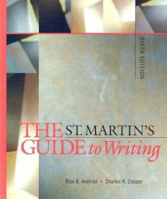 The St. Martin's Guide to Writing 0312201060 Book Cover