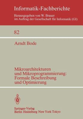 Mikroarchitekturen Und Mikroprogrammierung: For... [German] 3540133801 Book Cover