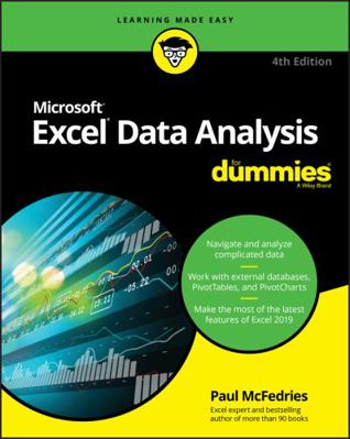 Excel Data Analysis for Dummies 1119518164 Book Cover