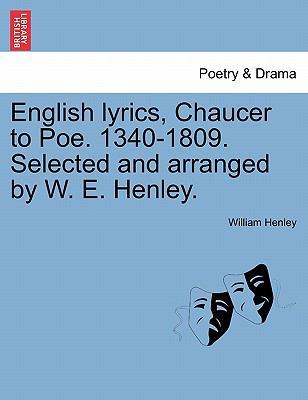 English Lyrics, Chaucer to Poe. 1340-1809. Sele... 1241099294 Book Cover