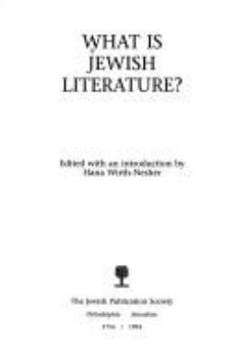 What is Jewish Literature? 0827605382 Book Cover