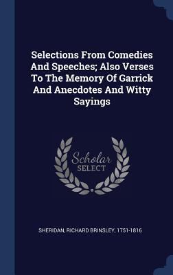 Selections From Comedies And Speeches; Also Ver... 1340484765 Book Cover