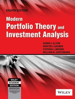 Modern Portfolio Theory and Investment Analysis 8126528141 Book Cover