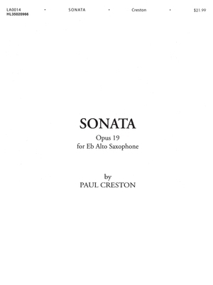 Sonata, Op. 19: For E-Flat Alto Saxophone B003AGD6SY Book Cover