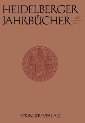 Heidelberger Jahrbücher [German] 3540514996 Book Cover