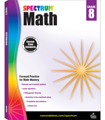 Spectrum Math Workbook, Grade 8: Volume 9 B00OYB0BMS Book Cover