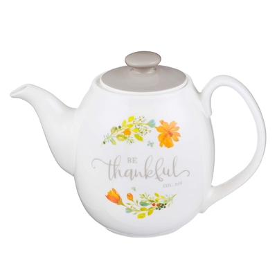 Teapot Grateful Floral B082FK7SV5 Book Cover