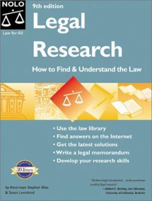 Legal Research : How to Find & Understand the L... 0873377672 Book Cover