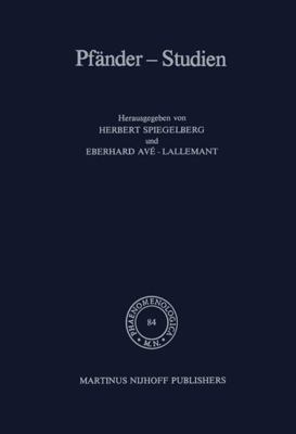Pfänder-Studien 9024724902 Book Cover
