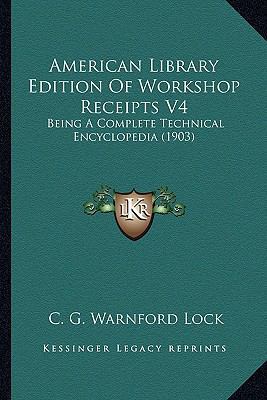 American Library Edition Of Workshop Receipts V... 1164564609 Book Cover