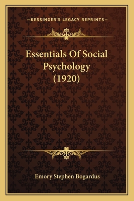 Essentials Of Social Psychology (1920) 1164637894 Book Cover