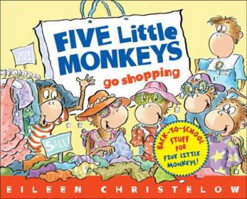 Five Little Monkeys Go Shopping 0618821619 Book Cover