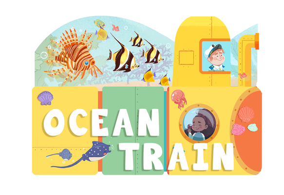 Ocean Train: An Activity Board Book 1641709006 Book Cover