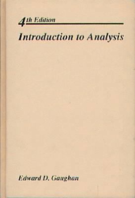 Introduction to Analysis 0534173586 Book Cover