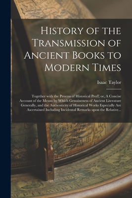History of the Transmission of Ancient Books to... 1013658957 Book Cover