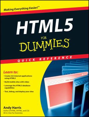 HTML5 for Dummies Quick Reference B008YFBF7U Book Cover