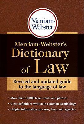 Merriam-Webster's Dictionary of Law 0877797196 Book Cover