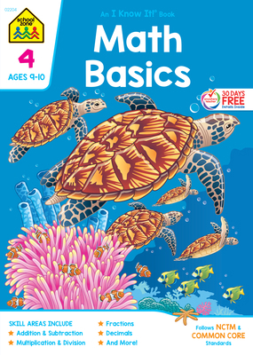 School Zone Math Basics Grade 4 Workbook 0887431402 Book Cover