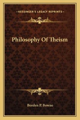 Philosophy Of Theism 1162944560 Book Cover