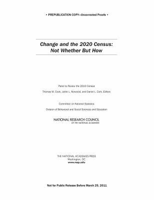 Change and the 2020 Census: Not Whether But How 0309211212 Book Cover