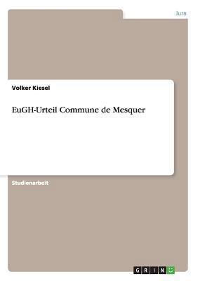 EuGH-Urteil Commune de Mesquer [German] 365630646X Book Cover