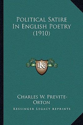 Political Satire In English Poetry (1910) 1163899542 Book Cover