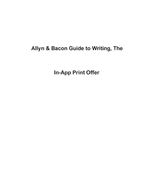 Allyn & Bacon Guide to Writing, The -- Print Of... 0134426061 Book Cover
