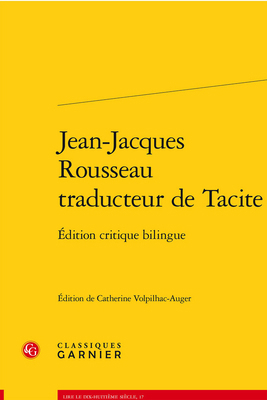 Jean-Jacques Rousseau Traducteur de Tacite: Edi... [French] 2406135985 Book Cover