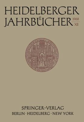Heidelberger Jahrbücher [German] 3540041729 Book Cover