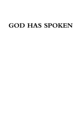 God Has Spoken 132690261X Book Cover