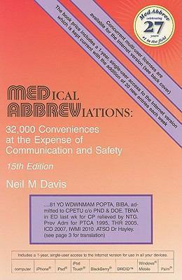 Medical Abbreviations: 32,000 Conveniences at t... 0931431158 Book Cover