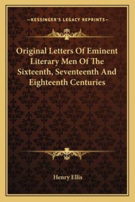 Original Letters Of Eminent Literary Men Of The... 1162937696 Book Cover