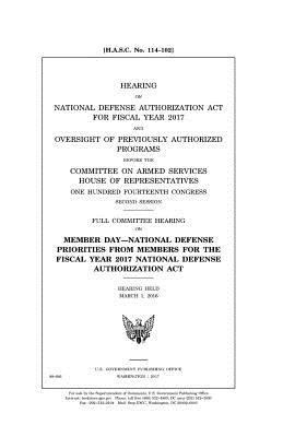 Hearing on National Defense Authorization Act f... 1979762856 Book Cover