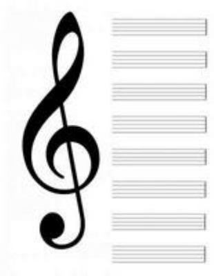 Paperback Blank Music Sheet Notebook 8.5 x 11 120 pages: Music Staff Paper 8 Per Page - Wide Staff Manuscript Paper - Empty Music Sheet Book