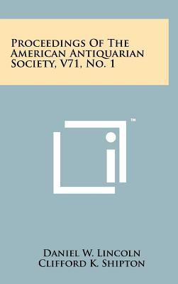 Proceedings of the American Antiquarian Society... 1258070219 Book Cover