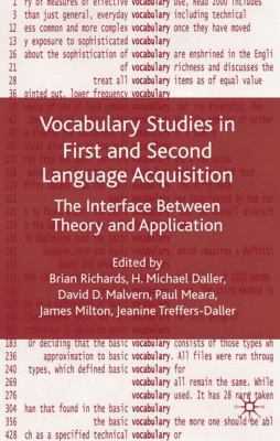 Vocabulary Studies in First and Second Language... 0230206689 Book Cover