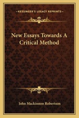 New Essays Towards A Critical Method 116293414X Book Cover