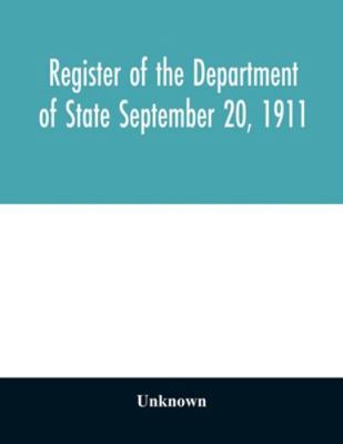 Register of the Department of State September 2... 935402968X Book Cover