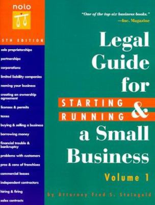 The Legal Guide for Starting & Running a Small ... 0873375270 Book Cover