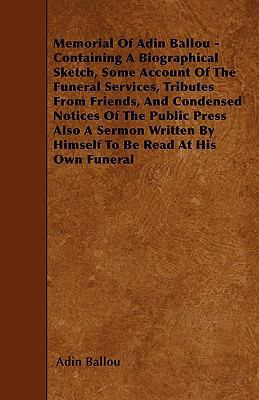 Memorial of Adin Ballou - Containing a Biograph... 1445593068 Book Cover