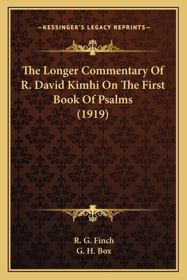 The Longer Commentary Of R. David Kimhi On The ... 1164059300 Book Cover