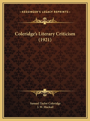 Coleridge's Literary Criticism (1921) 1169757367 Book Cover