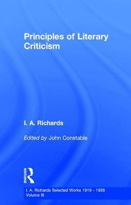 Principles of Literary Criticism V3 0415217342 Book Cover