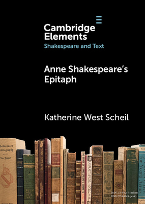 Anne Shakespeare's Epitaph 1009611089 Book Cover