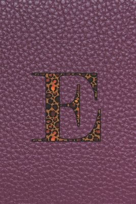 E: Cheetah Leopard Purple Feux Leather Women  Initial Letter E Monogram Blank Lined Journal Notebook Coworkers Boss Friends Personalized Gift