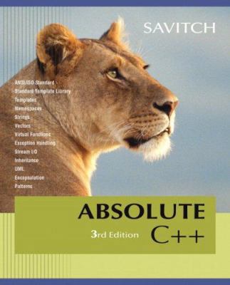 Absolute C++ (3rd Edition) 0321468937 Book Cover