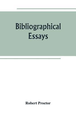 Bibliographical essays 938926507X Book Cover