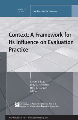 Context: A Framework for Its Influence on Evalu... 1118463285 Book Cover