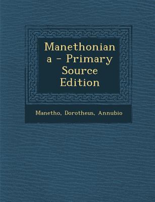 Manethoniana - Primary Source Edition [Italian] 1295437325 Book Cover