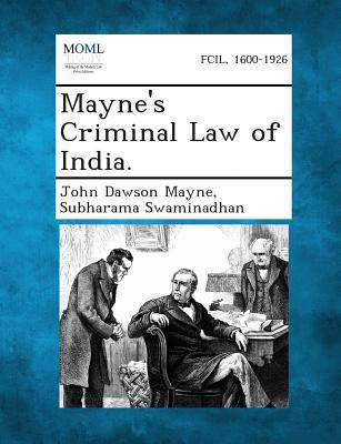 Mayne's Criminal Law of India. 128735940X Book Cover